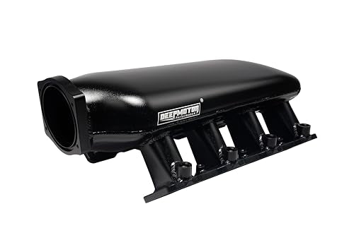 102mm LS Intake Manifold for LS1 LS2 LS6 – Sheet Metal Style EFI Race Intake w/Fuel Rails, MAP Sensor Port & 9.65L Large Plenum Black - color: Black