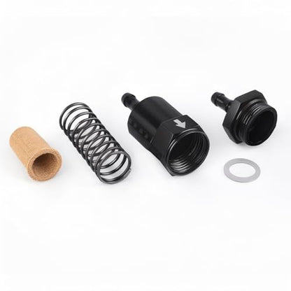 5/16" Billet Inline Fuel Filter 30 Micron Anodized Aluminum Black 2PCS - size: 5/16 in