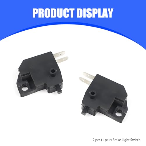 2 PCS Motorcycle Right Brake Light Switch, Right Front Hydraulic Brake Master Cylinder Light Stop Switch Kit, Handlebar Awitch Replacement, Universal for Motorcycles Off-Road Vehicles (Black)