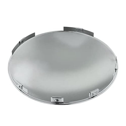 Semi Truck Hub Cap Covers - 6 Uneven Notched - for Front Wheel Universal Fit - 2 Pc Pack (Dome Top, Polished Stainless Steel, 7/16" Lip Height) - color: Polished Stainless Steel