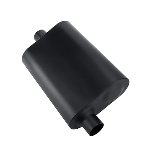 Mufflers 2 Chamber 2.0" Universal Muffler Performance Race Exhaust Muffler 2.0 IN Pipe,Aggressive Sound,Black(2.0" offset in/center out/overall 18") - size: 2" offset in | 2" center out | overall 18", style: Offset in | Center out