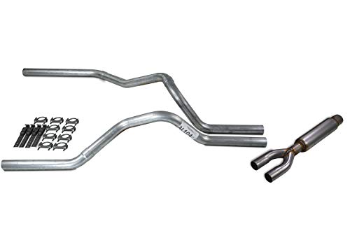 Truck Exhaust Kits - ShopLine Dual Exhaust System 2.5" Aluminized Pipe - color: No Tips