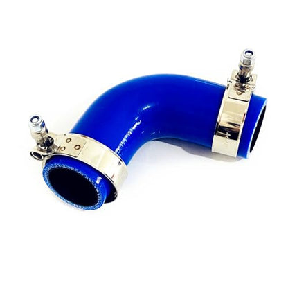 1.5” ID 90 Degree Elbow Silicone Coupler Hose with Clamps Blue - color: Blue, size: 1.5" (38mm)