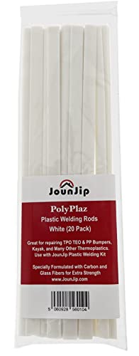 JOUNJIP PolyPlaz Plastic Welding Rods for TPO TEO & PP Bumper Kayak Repairs, Flat Ribbon (20pack, PolyPlaz-White) - size: 20pack, style: PolyPlaz-White
