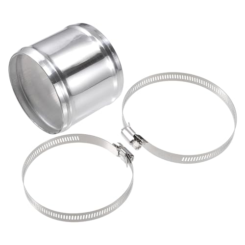X AUTOHAUX OD 3.5" 89mm Length 3" 76mm Aluminum Alloy Tube Intercooler Pipe Straight Air Intake Tube with 2 Clamps Silver Tone for Car - size: OD 3.5"(89mm)