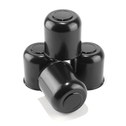 4Pcs 4.25" Stainless Trailer Wheel Center Caps, 4.29" H Matte Black - color: Matte Black, size: 4.25" Hub 4.29"H