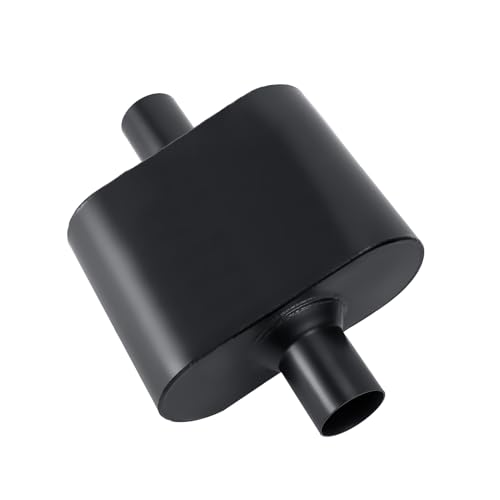 2.5 Mufflers Single Chamber 2.5" Universal Muffler Performance Race Exhaust Muffler 2.5 inch,Aggressive Deep Sound,Black(2.5" center in/out) - size: 2.5" center in | 2.5" center out | overall 13", style: Center in | Center out