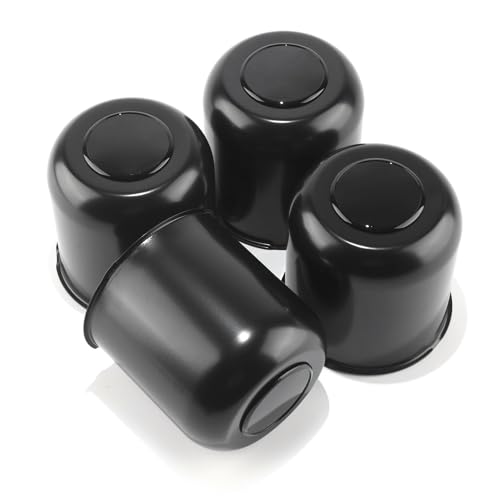 4Pcs 4.25" Stainless Trailer Wheel Center Caps, 4.29" H Matte Black - color: Matte Black, size: 4.25" Hub 4.29"H