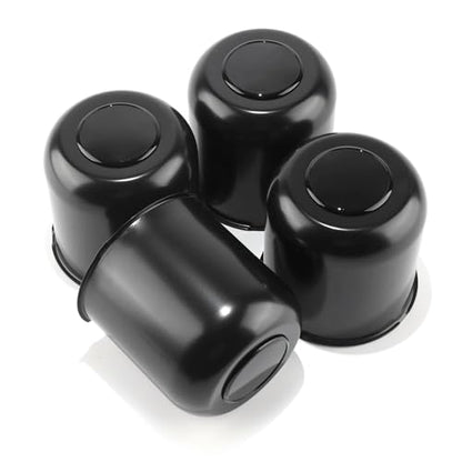 4Pcs 4.25" Stainless Trailer Wheel Center Caps, 4.29" H Matte Black - color: Matte Black, size: 4.25" Hub 4.29"H
