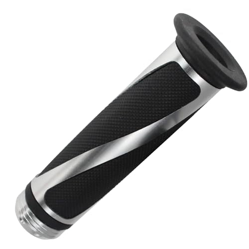 Universal Motorcycle Handlebar Grips Fits for Motorcycles with 7/8" Left Grip and 1" Right - color: Silver