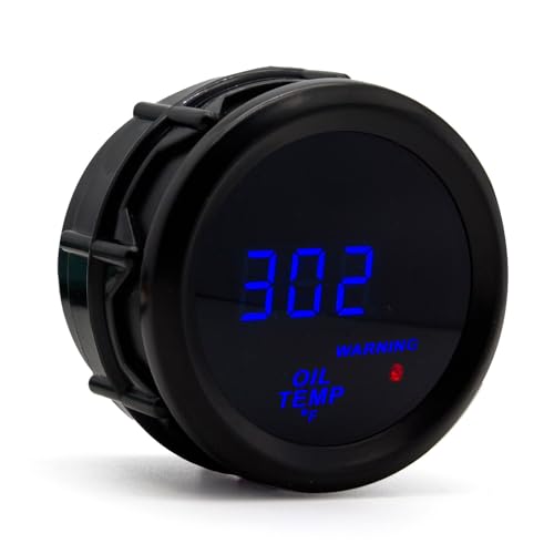Car Digital Gauge 52mm Blue LED Automobile Meter… (Oil Temp 104-302F) - style: Oil Temp 104-302F