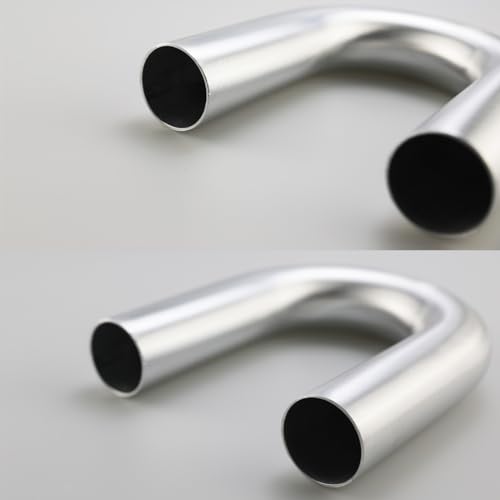 76mm (3") OD 180 Degree Elbow 3 Inch Aluminum Intercooler Pipe Air Intake Tube, 1.3D Radius, Center to Center Distance 7.95" (202mm), Brushed Finish - color: 180 Degree, size: OD 3" (76mm)