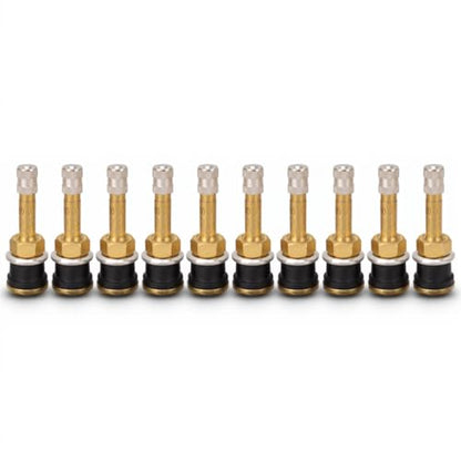 Tire Valve Stems Metal Valve Stems 10Pcs TR500 Tubeless Tire Valve Stems Sturdy Heavy Duty Clamp Valve Stem Core, Brass