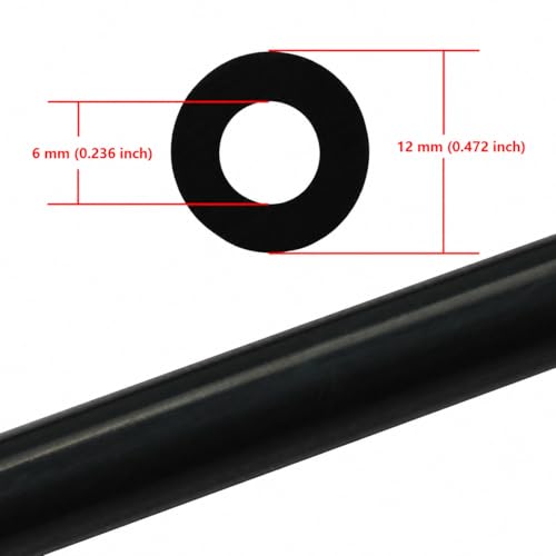 Ucreative 10FT ID 1/4" (6mm) OD 0.472" (12mm) Silicone Vacuum Hose Black - color: Black, size: 1/4" (6mm) - 10FT