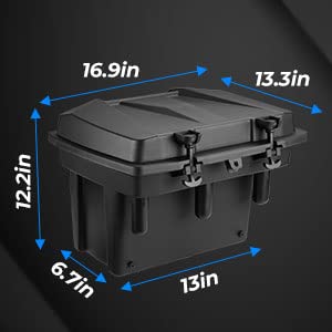 KEMIMOTO 21L/5.5Gal UTV Bed Storage Box w/Top Tool Tray