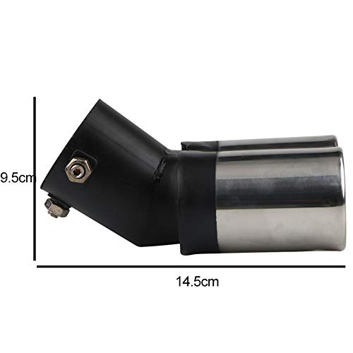 Stainless Steel Curved Type Double Tube Universal Car Vehicle Exhaust Muffler Steel Tail Pipe Fit Pipes Diameter 1.5" to 2.1"