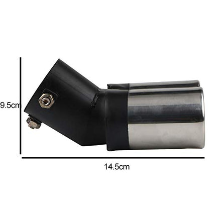 Stainless Steel Curved Type Double Tube Universal Car Vehicle Exhaust Muffler Steel Tail Pipe Fit Pipes Diameter 1.5" to 2.1"