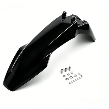 Upgraded Front & Rear Fender Set Compatible with Tuttio Soleil 01 Electric Dirt Bike - Carbon Fiber Pattern Mudguard Compatible for Tutti Off-Road Motorcycle (Black) - color: Black