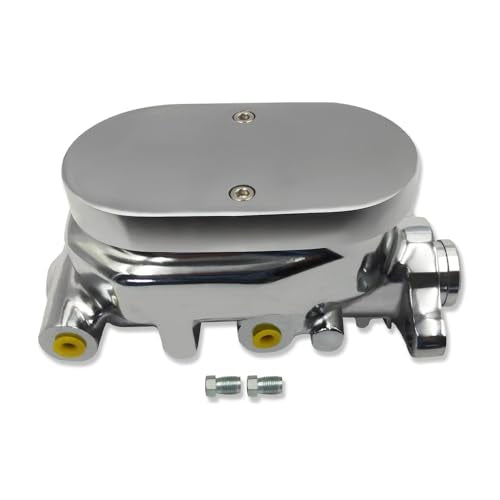 Chrome 7" Single Brake Booster & Smooth Master Cylinder 4 Ports - size: 7", style: Single Diaphragm