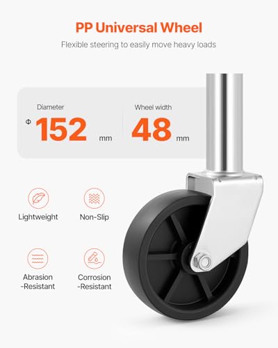 VEVOR Trailer Jack with Wheel, 1000 lbs Load Capacity, Heavy Duty Swivel Boat Trailer Jack with PP Single Wheel & Ergonomic Handle, 10-inch Lift, Fit for RVs, Boats, Horse Trailers, Utility Trailers - size: 1000lbs Upgraded (10-inch Lift)
