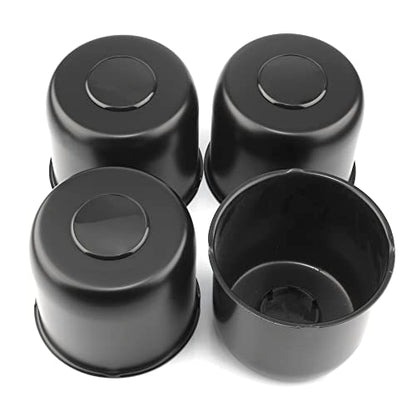 4Pcs 4.9" Trailer Wheel Center Caps Push Through Fit 4.88-4.9in Center Bore Truck Trailer RV SUV Wheels Rims, Steel Black Hub Covers - color: Black, size: 4.9in Hub Hole, 4.33in Tall