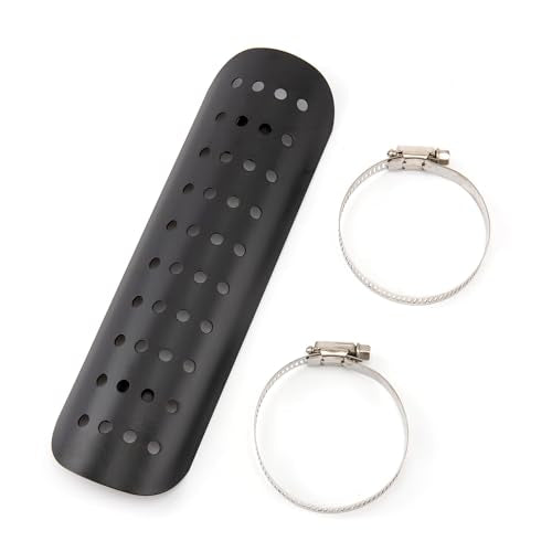 Motorcycle Exhaust Pipe Heat Shield Cover Muffler Protector Guard Moto Accessories Universal (Black) - color: Black