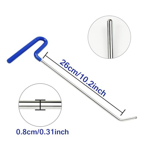LadyRosian 14PCS Paintless Dent Repair Kits Dent Repair Rods Stainless Steel Tools with Accessory for Car Auto Body Dents Hail Damage Removal Set - color: Repair Tool C