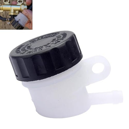 Master Cylinder Fluid Oil Reservoir, Rear Brake Fluid Reservoir Clutch Tank Oil Cup, Universal Fit for Motorcycle Pit Dirt Bike ATV 4 Wheel QUAD (Black & White)