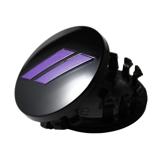 (Set of 4) Purple 63mm=2.5 inches // Slash Wheel Center Cap Covers HubCap Emblem Badge Trim for Dodge Charger Challenger Durango Hornet Dart R/T SRT Magnum Nitro Journey Caliber Avenger - color: Purple // on gloss black cap