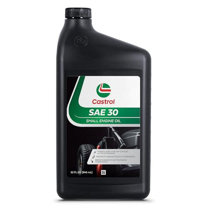 Castrol SAE 30 Small Engine Oil For 4-Cycle Engines – Protects Against Rust & Corrosion – Formulated For Air-Cooled Engines (1 Quart) - size: 1 Quart