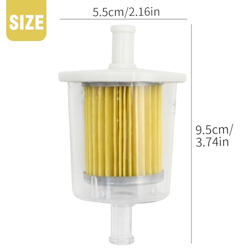 5 Pack 3/8" Universal Fuel Filters, Inline Gas Fuel Line for Industrial Tractors Cars Trucks Motorcycles Gas Powered Engine