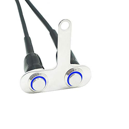 RAYANA Stainless Steel LED Motorcycle Handle bar ON-Off Fog Light Headlight Switch Adjustable Waterproof Switches Latching Push Button DC12V (Color : B-Bule)