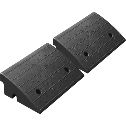 2 Pack 5" inch Rise Driveway Curb Ramps, 17"(L) x 11"(W) x 5"(H) Loading Ramps for Car, Pickup, Motorcycle, Truck, Heavy-Duty Rubber Kerb Ramps 6000 LBS Load Capacity (5" Rise - 2Pack) - size: 5" Rise - 2Pack