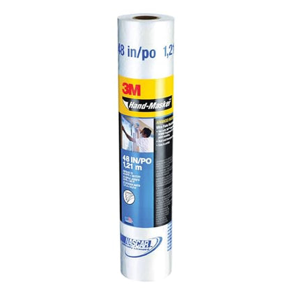 3M Hand Masker Advanced Masking Film, 48 in x 180 ft, Static Cling Keeps Film in Place, Prevents Liquids From Bleeding Through, Flake Resistant, For Indoors & Outdoors Use, 1 Roll (AMF48)