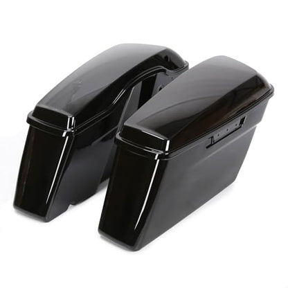 ECOTRIC Pained Hard Saddlebags Saddle Bags Compatible with Davidson - color: Black, size: Style2