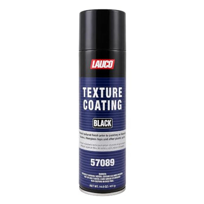 LAUCO Texture Coating Black 14.5 oz Aerosol Spray, Professional Automotive Trim and Bumper Refinisher, Durable Flexible Matte Finish for Plastic, Metal, and Fiberglass Surfaces, Easy Spray Application 57089