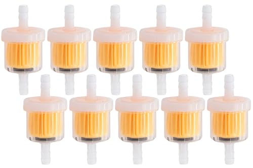10PCS 1/4 Inch Gas Inline Fuel Filters, with magnet, Universal for Stratton Small Engine, Kohler, Kawasaki, Birggs, John Deere, Gasoline Generator Lawn Mower Motorcycle - color: 10 PCS