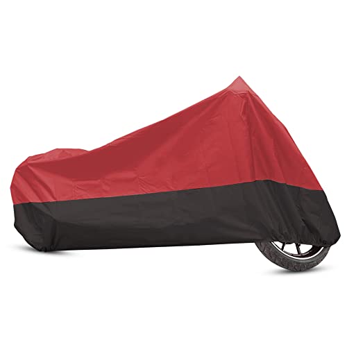 uxcell Motorcycle Cover Full Cover Outdoor Rain Dust Protector 190T L Red - color: Red Black, size: Large
