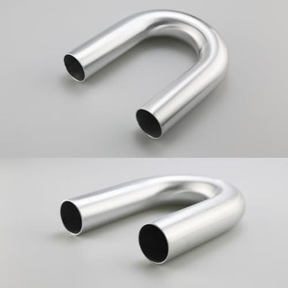 76mm (3") OD 180 Degree Elbow 3 Inch Aluminum Intercooler Pipe Air Intake Tube, 1.3D Radius, Center to Center Distance 7.95" (202mm), Brushed Finish - color: 180 Degree, size: OD 3" (76mm)