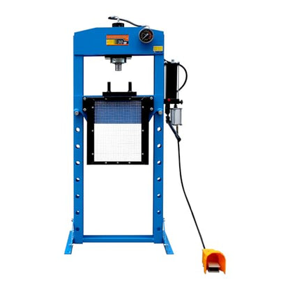 30 Ton Capacity Hydraulic Shop Press, Heavy Duty Pressing,Protective Grid Guard Fully Welded H-Frame, Air & Manual Dual Operation