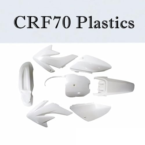 CRF70 XR70 Plastic Fairing Fender Kit with Tall Gripper Seat, 7PCS Body Plastics Set for CRF70F 110cc–250cc Dirt Pit Bike (White) - color: White Fender Fairing