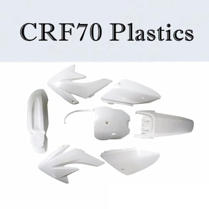 CRF70 XR70 Plastic Fairing Fender Kit with Tall Gripper Seat, 7PCS Body Plastics Set for CRF70F 110cc–250cc Dirt Pit Bike (White) - color: White Fender Fairing