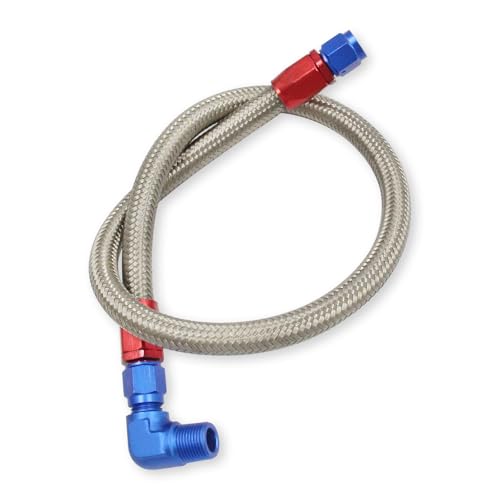8123 Braided Fuel Line Kit Fuel Fitting Pressure Regulator Silver