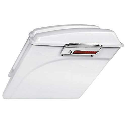 Green-L ABS White 5" Stretched Saddlebag Fit for Harley Touring 93-13 - color: White