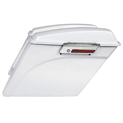 Green-L ABS White 5" Stretched Saddlebag Fit for Harley Touring 93-13 - color: White