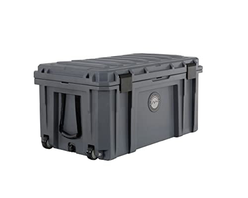 Overland Vehicle Systems 40100031 Dark Gray 169 QT Dry Box Storage with Wheels, Drain, and Bottle Opener | Waterproof Seal | Heavy-Duty Latches and Nylon Handles | Keeps Gear Safe, Dry and Organized - size: 169 QT Dry Box