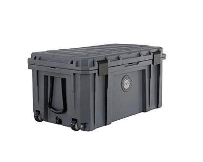 Overland Vehicle Systems 40100031 Dark Gray 169 QT Dry Box Storage with Wheels, Drain, and Bottle Opener | Waterproof Seal | Heavy-Duty Latches and Nylon Handles | Keeps Gear Safe, Dry and Organized - size: 169 QT Dry Box