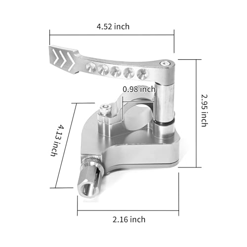 EATAKWARD Universal Billet CNC 7/8 inch ATV Throttle Lever Thumb Controller Thumb Throttle Replacement for Yamaha Raptor 350 660 700 HD TRX Replacement for Suzuki LTR450 250 500 LTZ400 250 etc - color: Silver