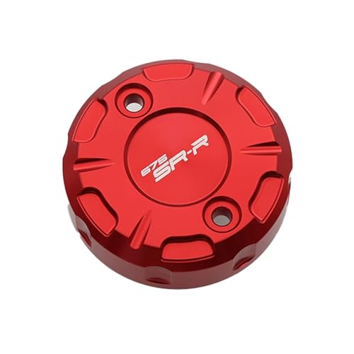 CNC Aluminum Motorcycle Brake Fluid Reservoir Cap, Front Master Cylinder Cover for CFMOTO 675SS 675SR 675SR-R 675NK, Coolant Reservoir Tank Cover Oil Cup Cap (Red) - color: Red