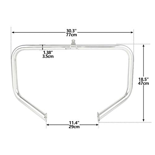 TCT-MOTORPARTS 1.38'' Highway Engine Guard Crash Guard Bar Fit for Harley Touring Road King Street Glide Road Electra Glide Tri Glide Ultra Limited 2009-2024 Chrome - color: Chrome(1.38'')